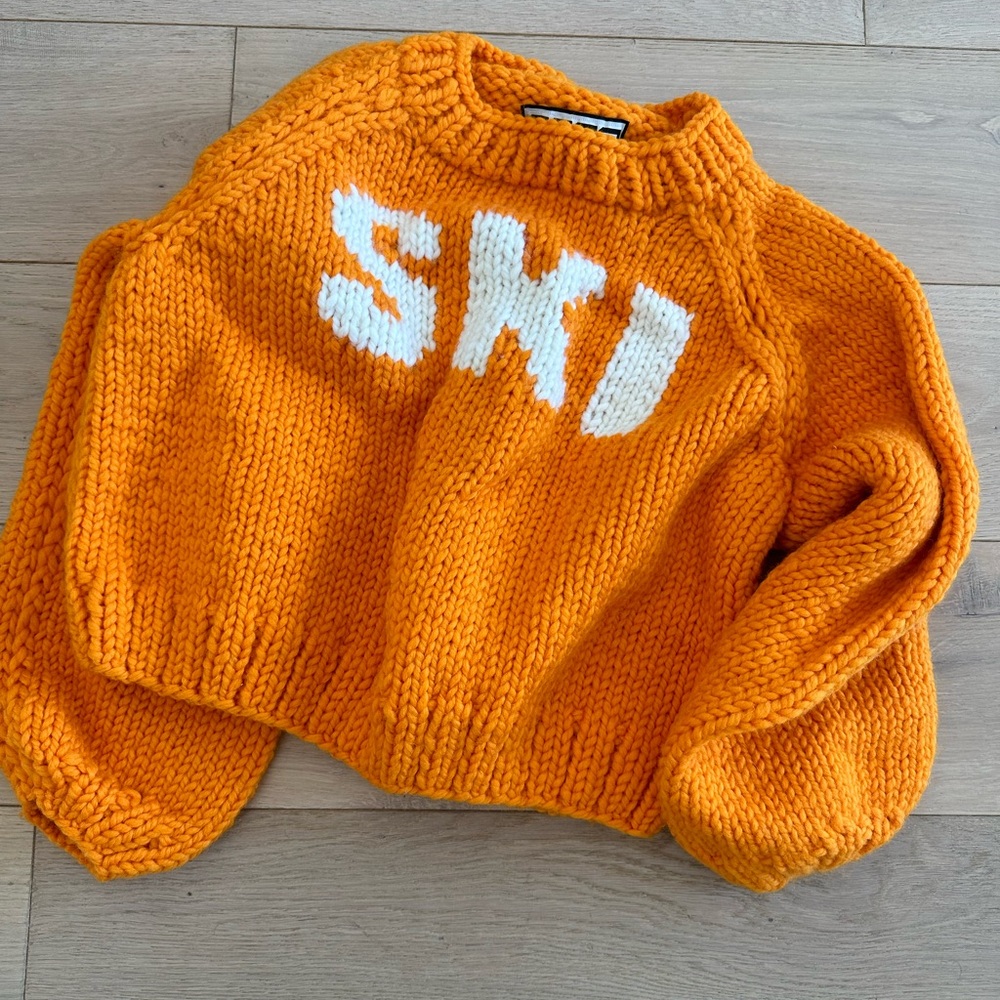 GOGO Orange SKI Pullover Sweater